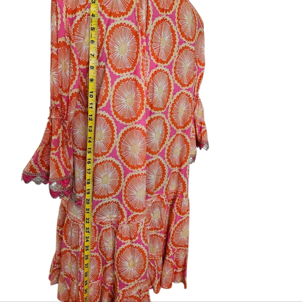 Vibrant Pink and Orange Patterned Dress-$178.50 - Picture 9 of 17